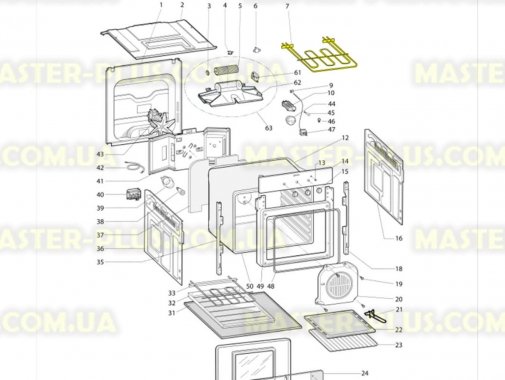 

ТЭН духовки (верхний) Indesit C00081591