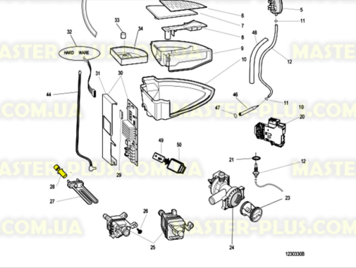 Термістор (датчик температури) сумісний з Indesit C00083915 для пральної машини