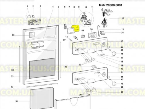 Модуль (плата) посудомоечной машины Indesit Ariston C00086607 для посудомоечной машины