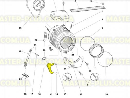 Патрубок Indesit Ariston від бака до насоса C00092174 для пральної машини