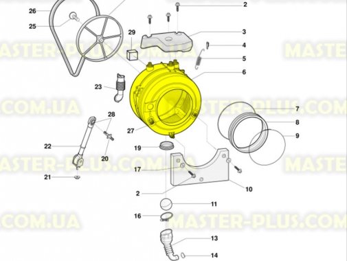 Бак в сборе с барабаном Indesit C00109633 для стиральной машины