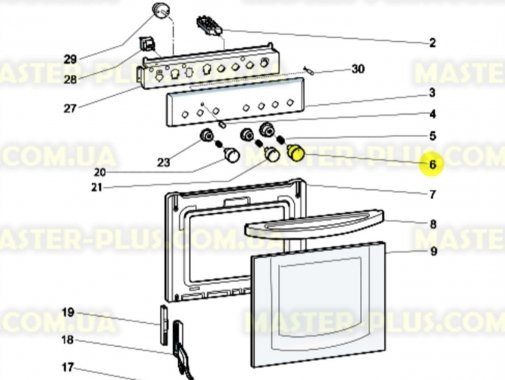 Ручка включения газовой конфорки Indesit C00117529 для плиты и духовки