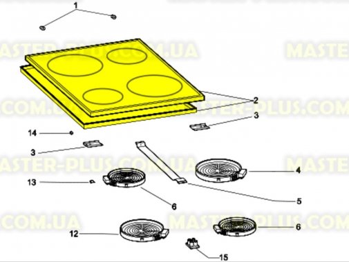Склокерамічна поверхня для плити Indesit C00118134 для плити та духовки