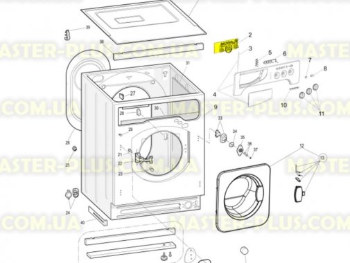 Модуль (плата) индикации на 3 ручки Indesit Arcadia C00264653 для стиральной машины