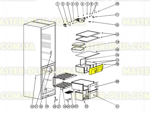 

Передняя панель ящика для овощей Indesit C00283168