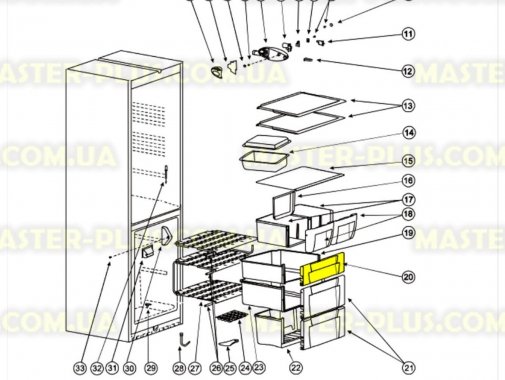 

Передняя панель ящика морозильной камеры (верхнего) Indesit C00283275