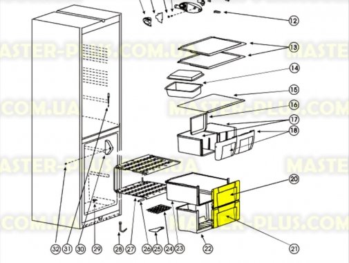 

Передняя панель ящика морозильной камеры Indesit C00283521