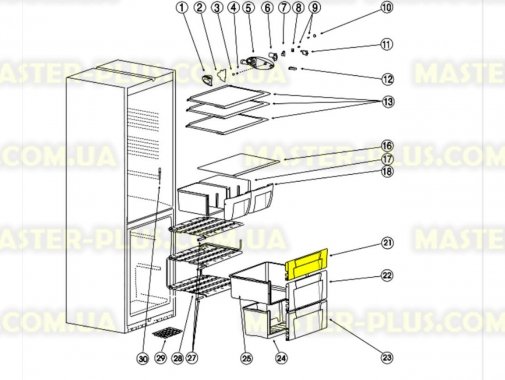 Панель откидная  морозильной камеры Indesit C00856031 для холодильника