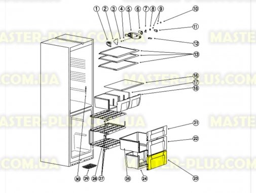 Передняя панель среднего ящика морозильной камеры Indesit C00856032 для холодильника