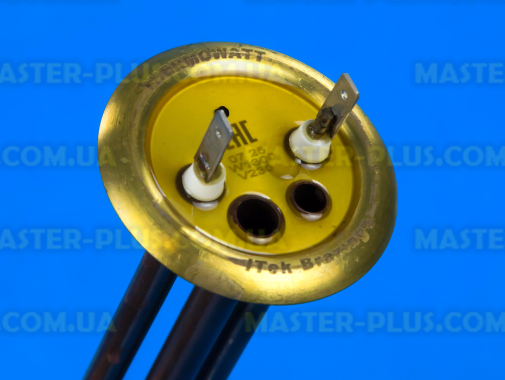 ТЕН Thermowatt типу Thermex 1.3 кВт мідь. з трубками під 2 термостата, латунний фланець для бойлера