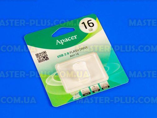 USB флеш накопитель Apacer 16GB AH116 White USB 2.0 (AP16GAH116W-1) для компьютера