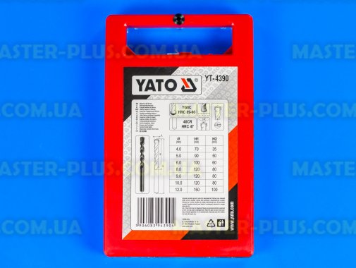 Набір свердел по бетону 4-12 мм 7 шт Yato YT-4390