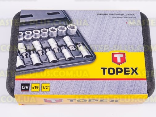 Набор звездообразных головок Torx 3/8&quot; T20-T70, E10-E24, 19шт TOPEX 39D379