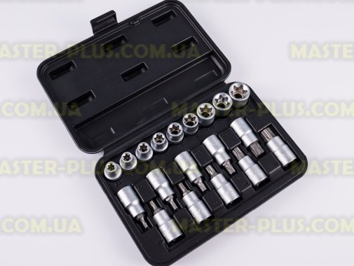 Набор звездообразных головок Torx 3/8&quot; T20-T70, E10-E24, 19шт TOPEX 39D379