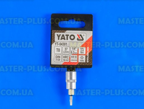 Головка торцевая 1/4&quot; с насадкой Torx T8 Yato YT-04301