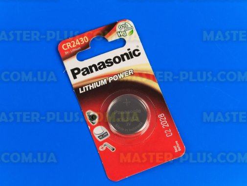 Батарейка Panasonic CR 2430 BLI 1шт Lithium (CR-2430EL/1B) 