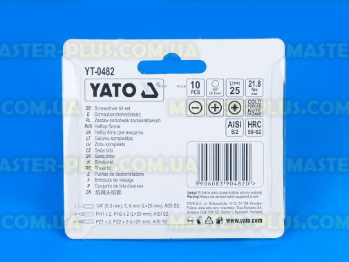 Набор бит ударных 1/4&quot; YATO YT-0482 10шт