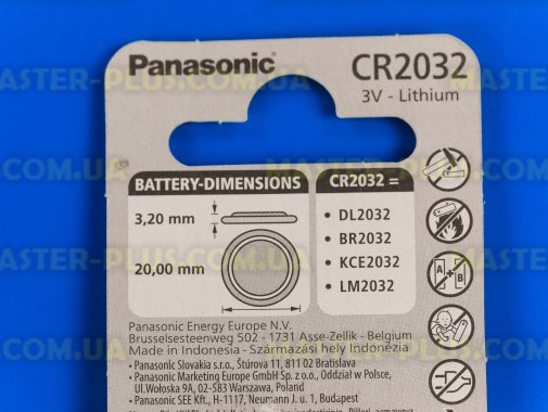 Батарейка Panasonic CR 2032 BLI 1шт Lithium (CR-2032EL/1B)