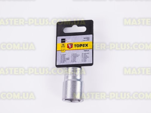 Головка торцевая 6-гранная 1/2" 18мм TOPEX 38D718