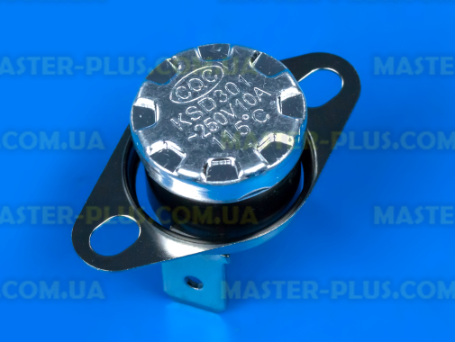 Термостат 115°C 250В 10А(клеми перпендикулярно пластині кріплення)