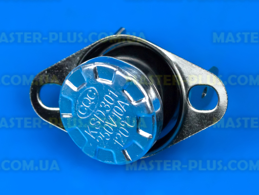 Термостат KSD301 120 градусов. 250В 10А (клеммы перпендикулярно пластине крепления)