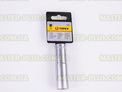 Головка торцевая 6-гранная 1/2" 16мм длинная TOPEX 38D755