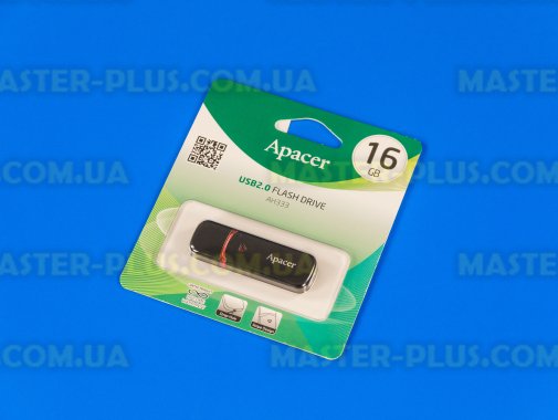 USB флеш накопитель Apacer 16GB AH333 black USB 2.0 (AP16GAH333B-1) для компьютера