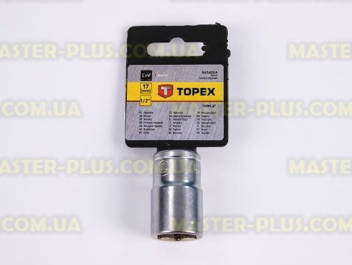 Головка торцевая 6-гранная 1/2" 17мм TOPEX 38D717