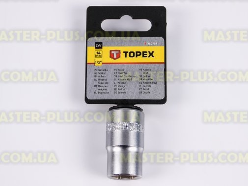 Головка торцевая 6-гранная 1/2" 14мм TOPEX 38D714