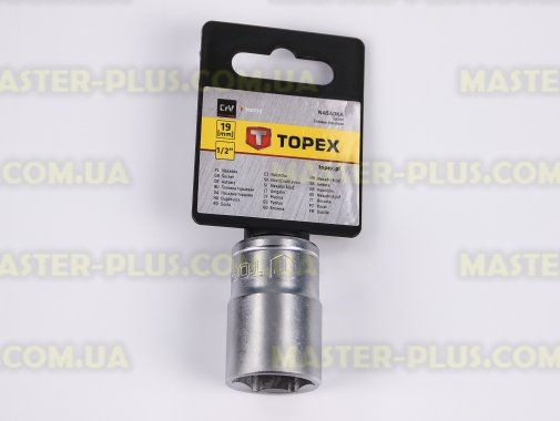 Головка торцевая 6-гранная 1/2" 19мм TOPEX 38D719