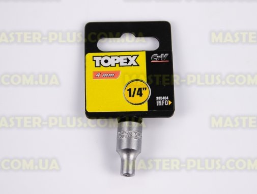 Головка торцевая 6-гранная 1/4" 4мм TOPEX 38D404