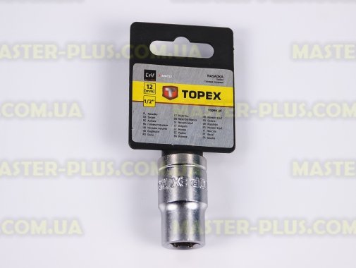 Головка торцевая 6-гранная 1/2" 12мм TOPEX 38D712