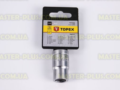 Головка торцевая 6-гранная 1/2" 13мм TOPEX 38D713