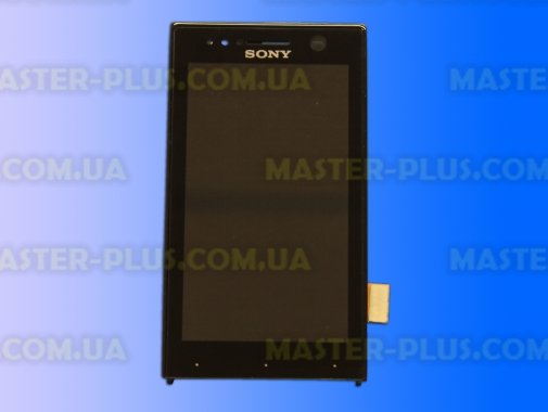 Дисплей Sony ST25i Xperia U в зборі з такскріном і рамкою Black Original для мобільного телефона