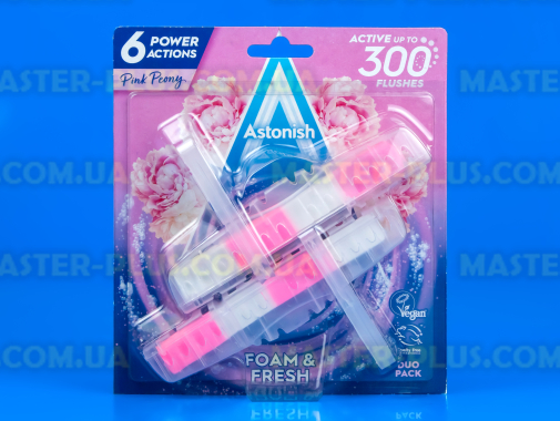 Блоки для чищення унітазів Astonish Foam &amp; Fresh з ароматом Півонії 2 шт