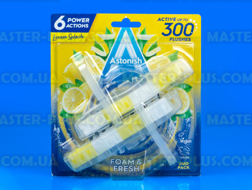 Блоки чистящие унитазов Astonish Foam &amp; Fresh с ароматом Лимона 2 шт