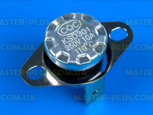 Термостат KSD301 110°C 250V 10A (клеми перпендикулярно пластині кріплення)