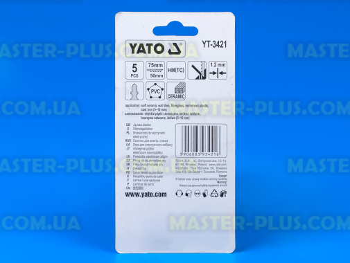 Набор пилок для электролобзика по керамике HM(TC) 75мм 5шт Yato YT-3421