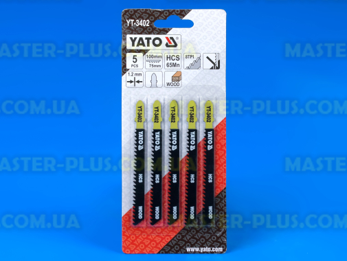 Набор пилок для електролобзика по дереву HCS 8TPI 100mm 5шт Yato YT-3402