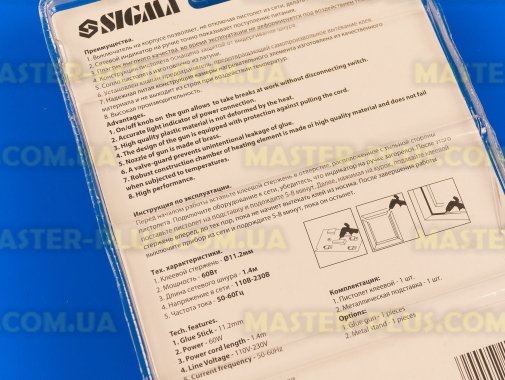 Клейовий пістолет Ø11,2мм 60Вт з вимикачем Sigma 2721081