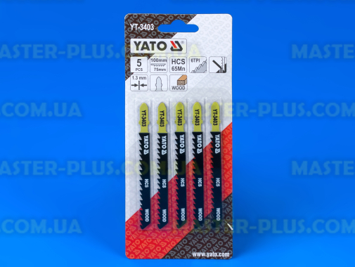 Набор пилок для электролобзика по дереву HCS 6TPI 100mm 5шт Yato YT-3403