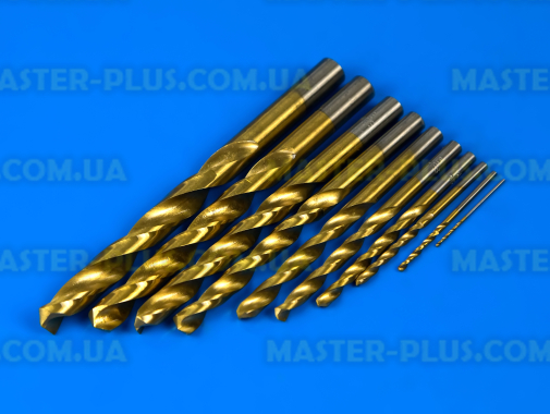Набір свердел по металу HSS-TiN 1-10 мм 10 шт Yato YT-44674