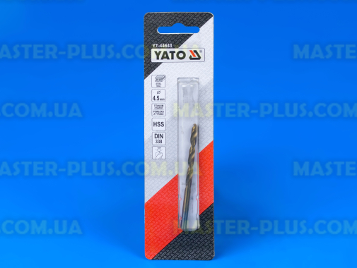 Сверло по металу 4,5мм HSS-TiN Yato YT-44643