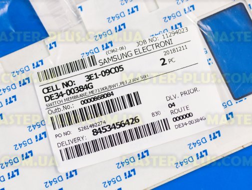 Панель управління (мембрана) Samsung DE34-00384G для мікрохвильової печі