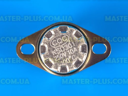 Термостат KSD301 100°C 250V 10A (клеми перпендикулярно пластині кріплення)