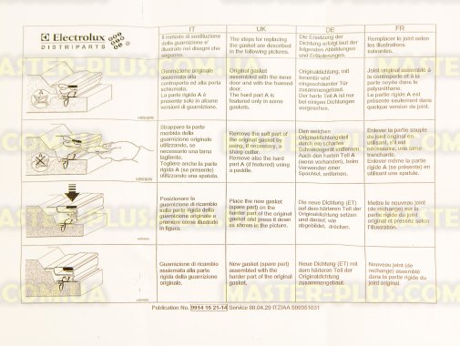 Уплотнительная резина холодильной камеры Electrolux 2426448508 Original  для холодильника