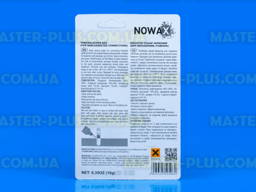 Червоний фіксатор різьби NOWAX Threadlocker 10 гр