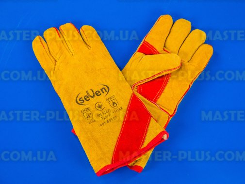 Перчатки сварщика (краги) желтые, утепленные мехом