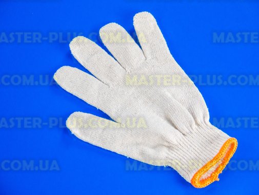 Перчатки трикотажные белые без ПВХ точек (7 класс, 5 ниток) L-XXL
