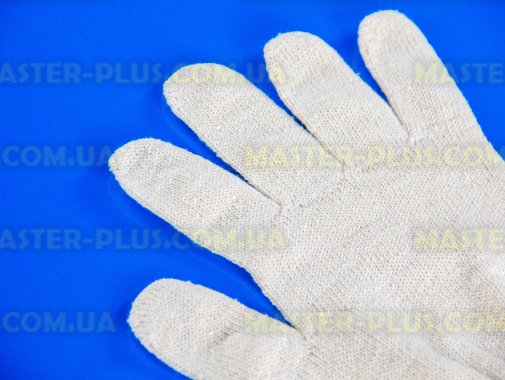 Перчатки трикотажные белые без ПВХ точек (7 класс, 5 ниток) L-XXL